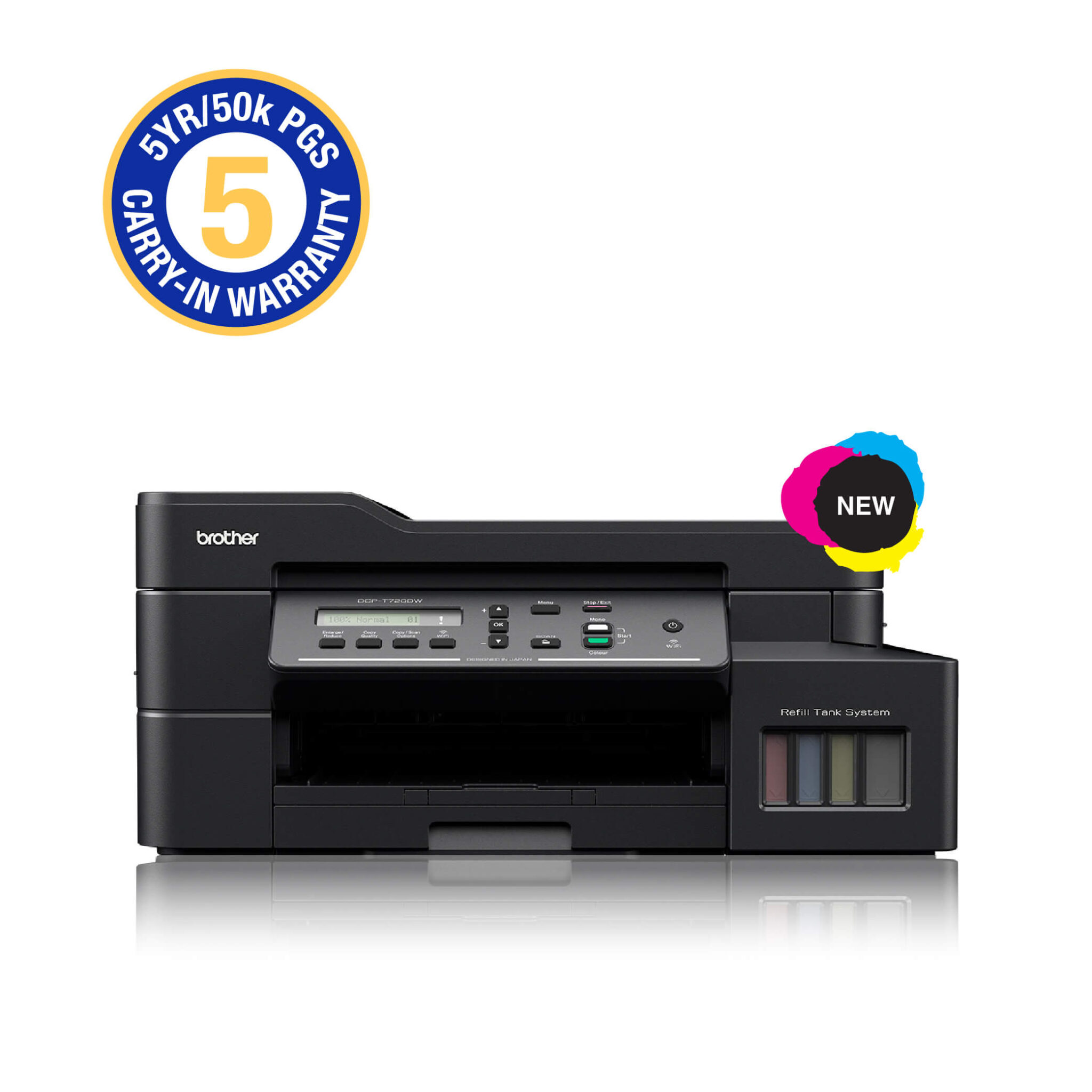 DCP-T720DW Wireless Ink Tank Printer 3-in-1 with ADF